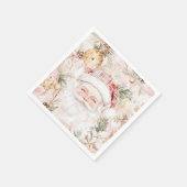 Pink Santa Christmas Serviette (Ecke)