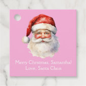 Pink Santa Claus Custom Girls Weihnachts-Party Geschenkanhänger (Vorderseite)