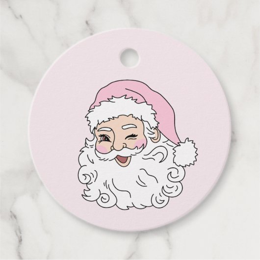 Pink Santa Claus Geschenkanhänger (Vorderseite)