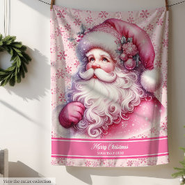 Pink Santa Claus Girls Blanket Custom Pinkmas Sherpadecke