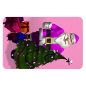 Pink Santa Claus Magnet (Horizontal)