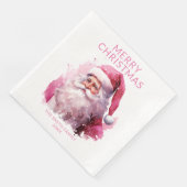Pink Santa Claus Party Serviette (Ecke)