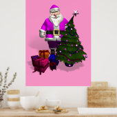 Pink Santa Claus Poster (Küche)