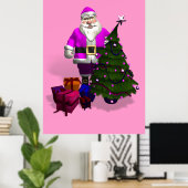 Pink Santa Claus Poster (Heimbüro)