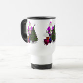 Pink Santa Claus Reisebecher (Vorderseite Links)