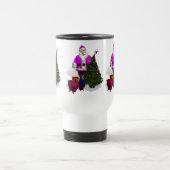 Pink Santa Claus Reisebecher (Mittel)