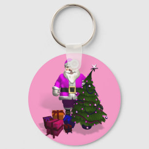 Pink Santa Claus Schlüsselanhänger