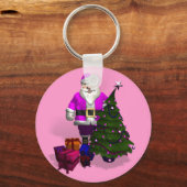 Pink Santa Claus Schlüsselanhänger (Vorderseite)