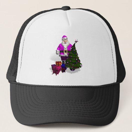 Pink Santa Claus Truckerkappe (Vorderseite)