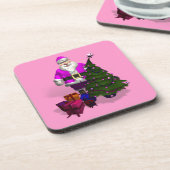 Pink Santa Claus Untersetzer (Linke Seite)