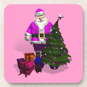 Pink Santa Claus Untersetzer