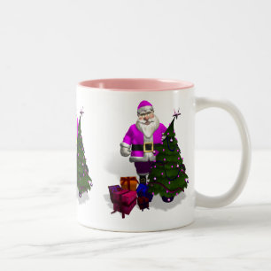 Pink Santa Claus Zweifarbige Tasse