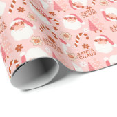 Pink Santa Clause Geschenkpapier (Rolleneckpunkt)