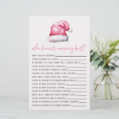 Pink Santa, der Mommy Baby Shower Game kennt Briefpapier (Stehend Vorderseite)