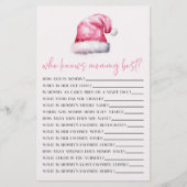 Pink Santa, der Mommy Baby Shower Game kennt Briefpapier (Vorderseite)
