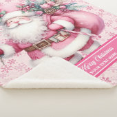Pink Santa Girls Blanket Individuelle Name Pinkmas Sherpadecke (3/4)