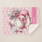Pink Santa Girls Blanket Individuelle Name Pinkmas Sherpadecke (Vorderseite (Horizontal))