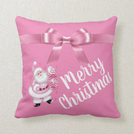 Pink Santa Merry Weihnachts-Wohngestaltung Kissen