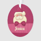 Pink Santa mit Name Weihnachten Ornament (Vorderseite)