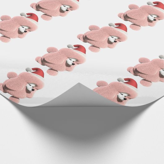 Pink Santa Poodle Geschenkpapier (Ecke)
