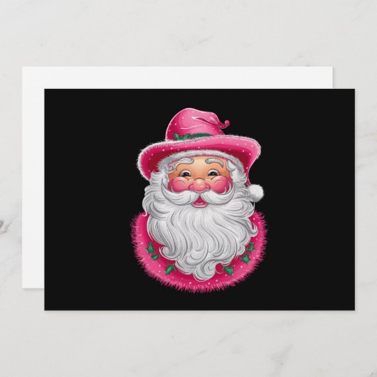 Pink Santa Retro Weihnachten Matching Family Party (Vorne/Hinten)