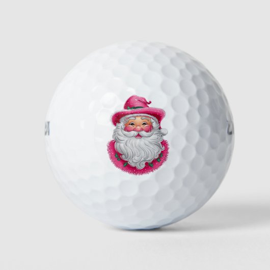 Pink Santa Retro Weihnachten Matching Family Party Golfball (Vorderseite)