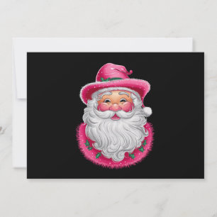 Pink Santa Retro-Weihnachten passende Familienfeie Feiertagskarte