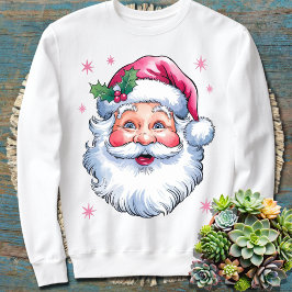 Pink Santa Retro Weihnachten Weihnachten Weihnacht Sweatshirt