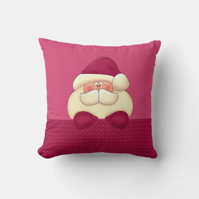 Pink Santa Reversible Weihnachten Kissen (Vorderseite)