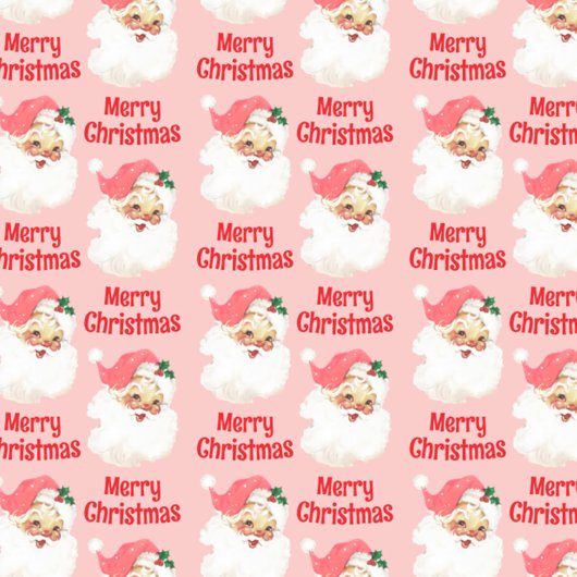 Pink Santa Vintage Weihnachtswrapping Papier Geschenkpapier