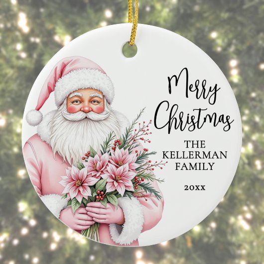 Pink Santa Weihnachten Keramik Ornament