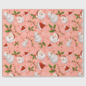 Pink Santa Weihnachtsgeschenk Packpapiere Geschenkpapier (Flach)