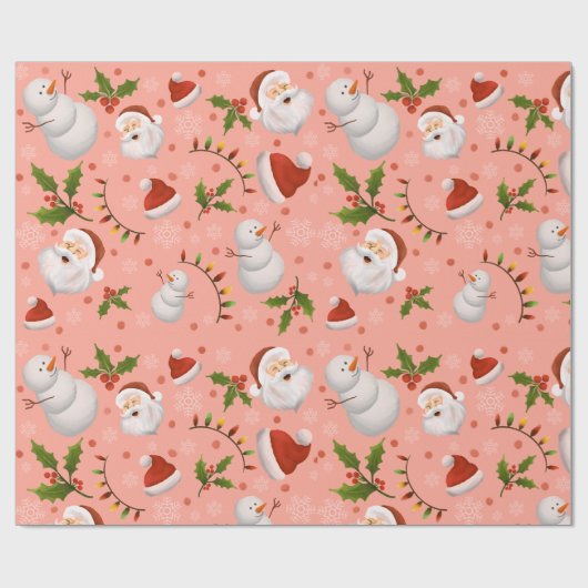 Pink Santa Weihnachtsgeschenk Packpapiere Geschenkpapier (Flach)