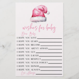 Pink Santa wünscht sich eine Kinderdusche. Briefpapier