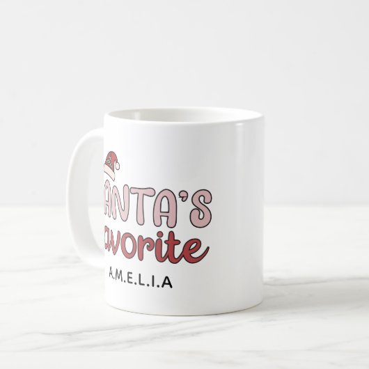 Pink Santas Favorite Custom Kaffeetasse (Vorderseite Links)