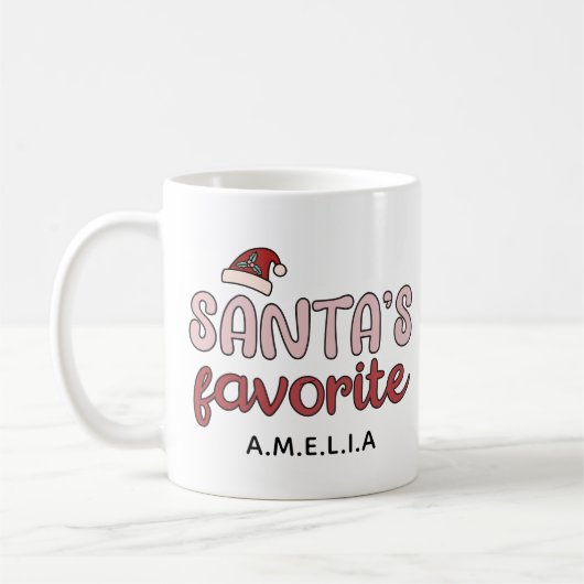 Pink Santas Favorite Custom Kaffeetasse (Links)