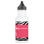 Pink Sassy Star Zebra Edelstahlflasche (Rechts)