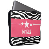 Pink Sassy Star Zebra Laptop Sleeve (Vorne Rechts)