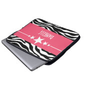 Pink Sassy Star Zebra Laptop Sleeve (Vorne Knopf)