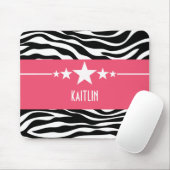 Pink Sassy Star Zebra Mousepad (Mit Mouse)