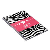 Pink Sassy Star Zebra Notebook Notizblock (Rechte Seite)