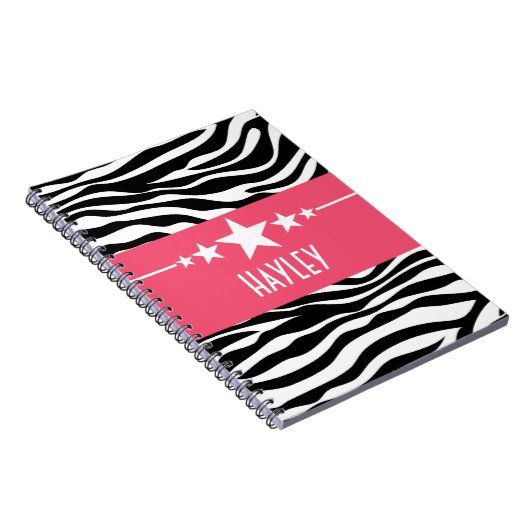 Pink Sassy Star Zebra Notebook Notizblock (Rechte Seite)