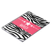 Pink Sassy Star Zebra Notebook Notizblock (Linke Seite)
