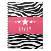 Pink Sassy Star Zebra Notebook Notizblock (Vorderseite)