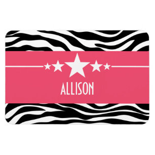 Pink Sassy Star Zebra Premium Magnet