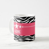 Pink Sassy Star Zebra Tasse (Vorderseite Links)