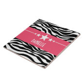 Pink Sassy Star Zebra Tile Fliese (Seite)
