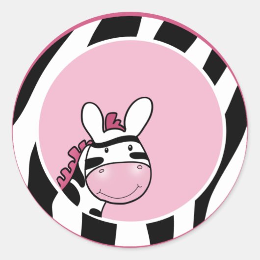 PINK SASSY ZEBRA STRIPE Umschlag Aufkleber (Vorderseite)