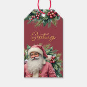 Pink Sata Accented With Greenery Geschenkanhänger (Vorderseite)