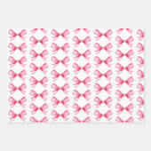 Pink Satin Bow Wrapping Paper Sheets Geschenkpapier Set (Vorderseite)